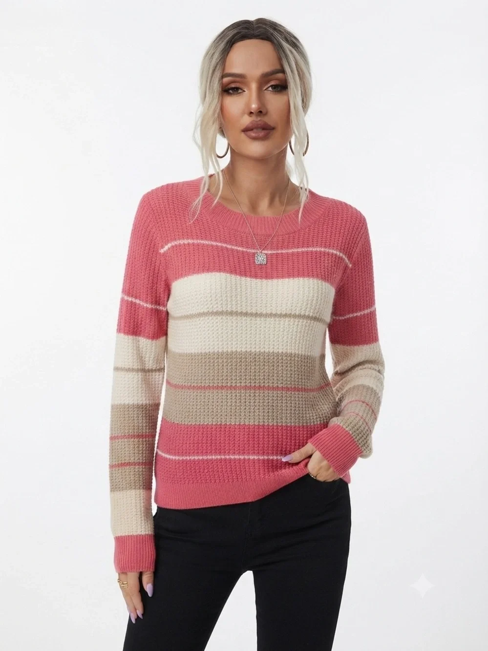 Devon Colorblock Multicolor Striped Sweater